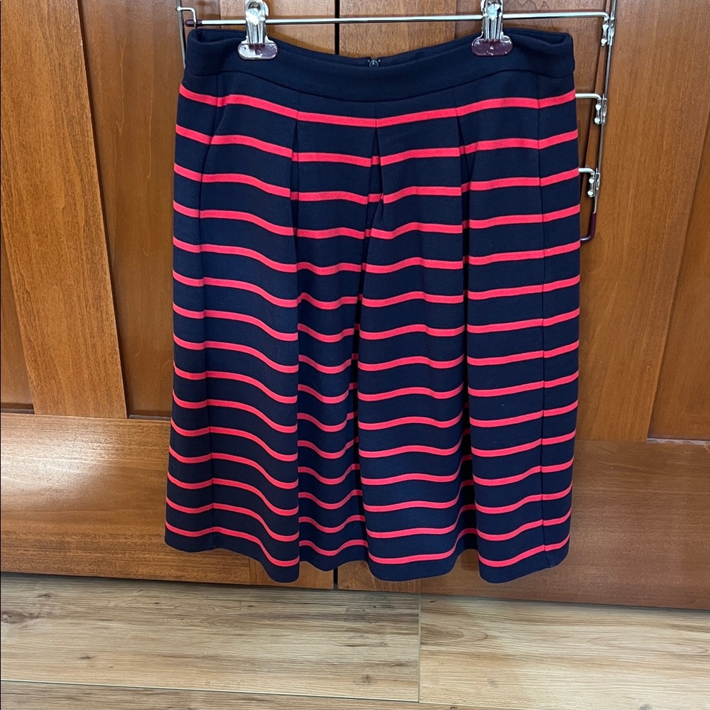 Navy and Red Striped Skirt Boden